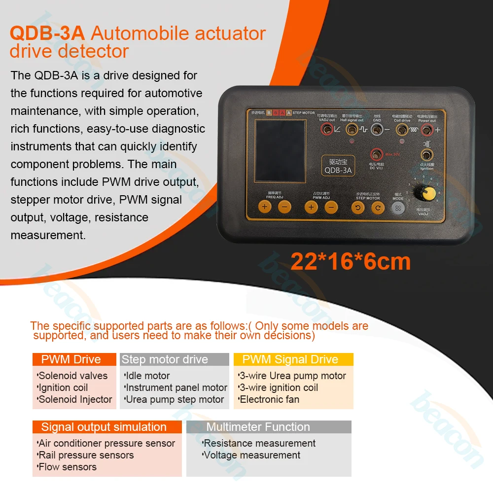 QDB-2A QDB-3A Automobile Actuator Fault Detector Automobile Coil Ignition Idle Stepper Motor Solenoid Valve Injector Tester