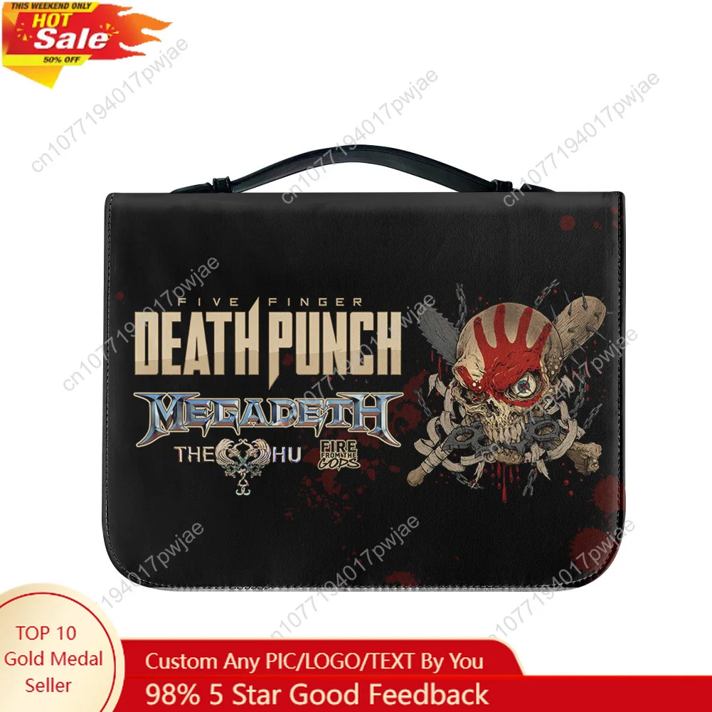 

Five Finger Death Punch Band Bible Bag Christian Gifts Personalized Cover Bible Pack Waterproof Leather Bag Pockets Package Case