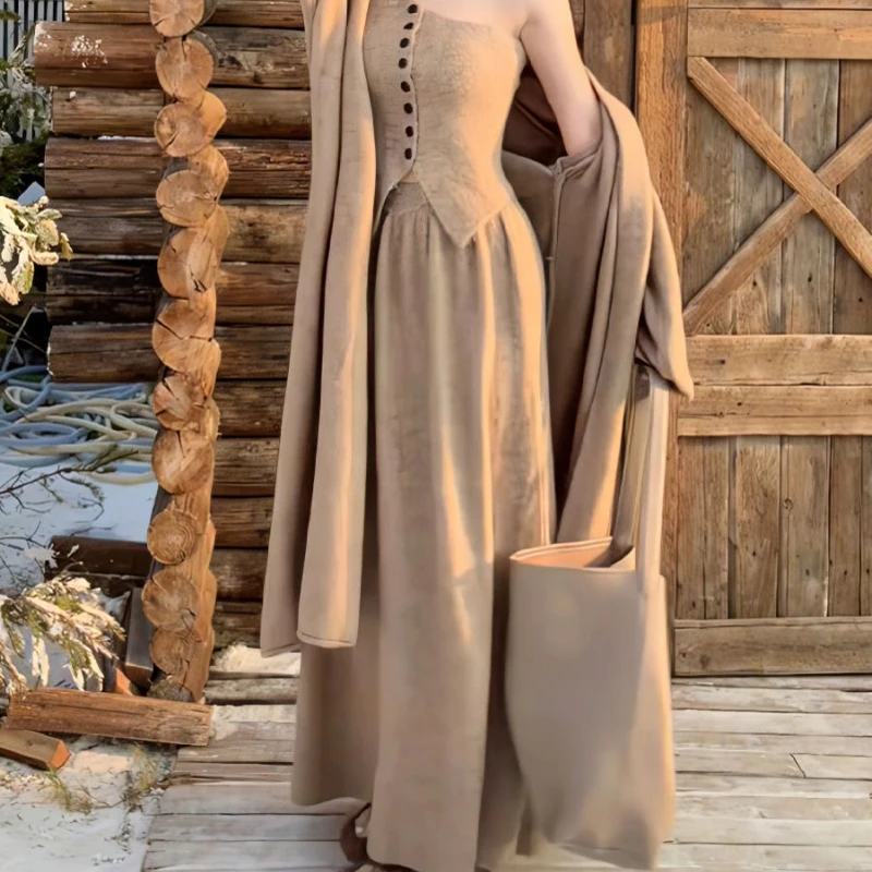 

Sexy Spice Girl Knitted Fashion Suit for Women in Autumn and Winter Thickened Loose Shoulder Vest Skirt Coat Three-piece Suit