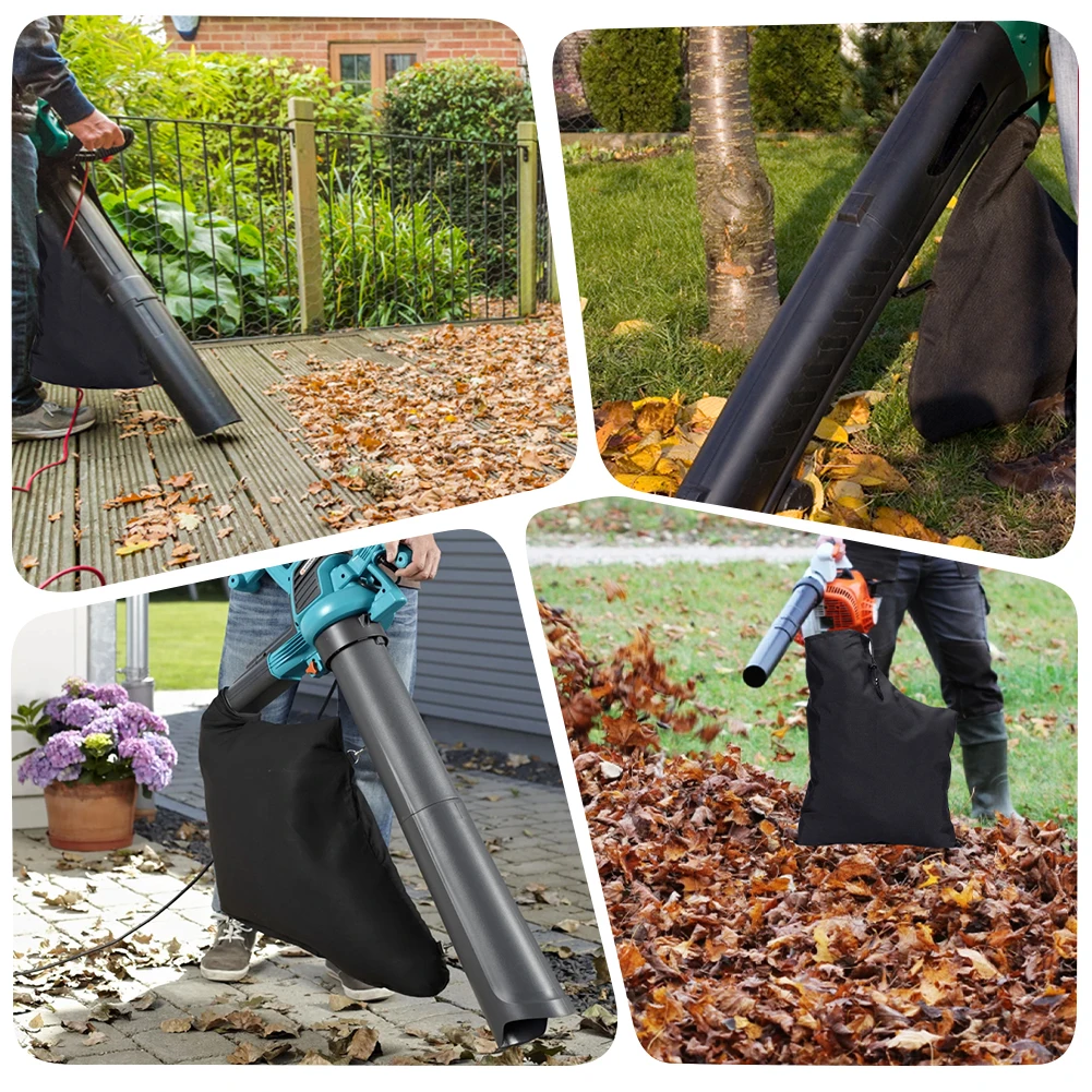 Universal Leaf Vacuum Blower Bag Oxford Fabric Zippered Leaf Collection Bag Leaf Blower Vacuum Storage Bag Outdoor Garden Tool