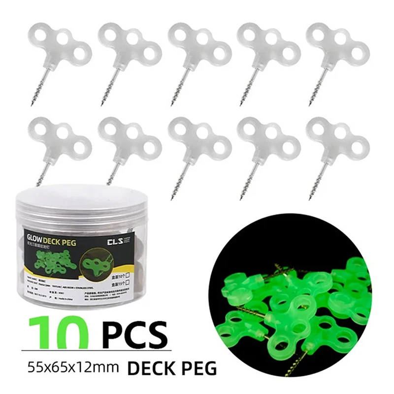 10/15pcs Camping GLOW Deck เล็บกลางแจ้งเดินป่าเต็นท์อุปกรณ์เสริม 3 หลุมสกรู Spikes Luminous Canopy PEGS Stakes