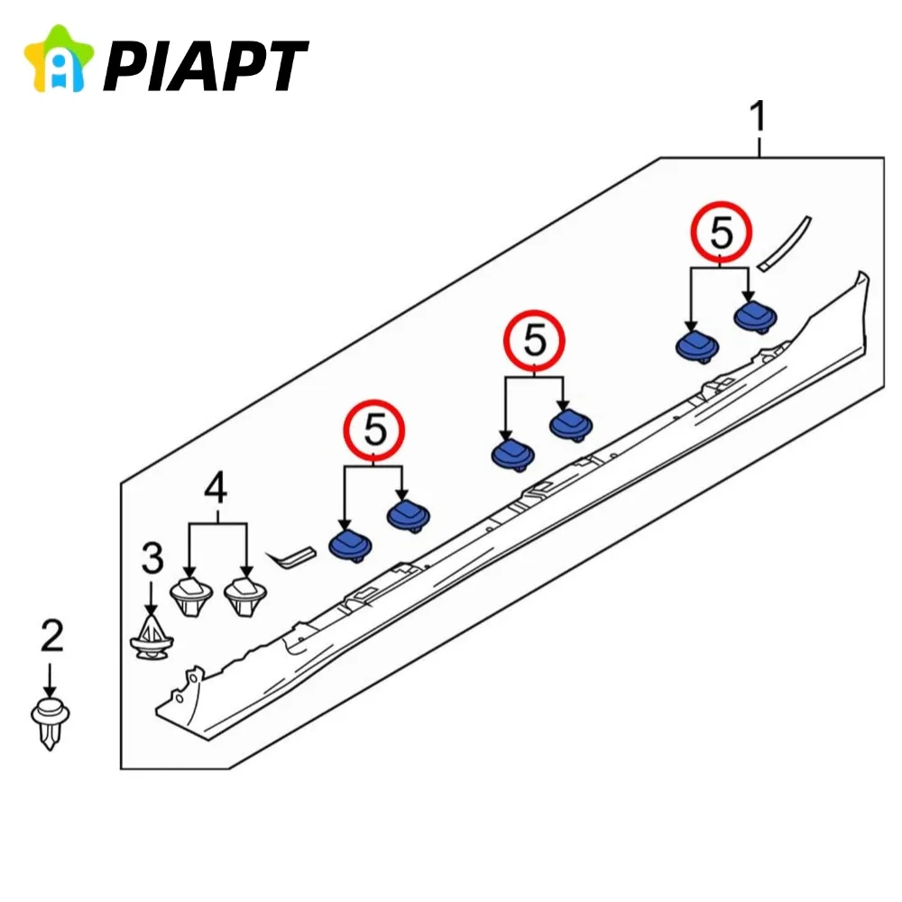 20PCS OE#G22C-51-SJ3  Sill Moulding Cover Trim Clips for Mazda 6 2003-2008, RX-8 2009-2011