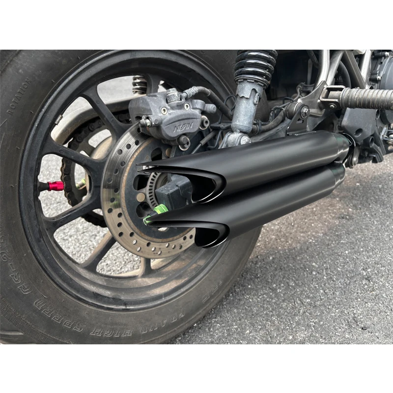 Slip On For Kawasaki EL Eliminator 450 500 SE EL450 EL500 SE 2023 - 2027 Motorcycle Modify Muffler Double Exhaust Port Tail Pipe