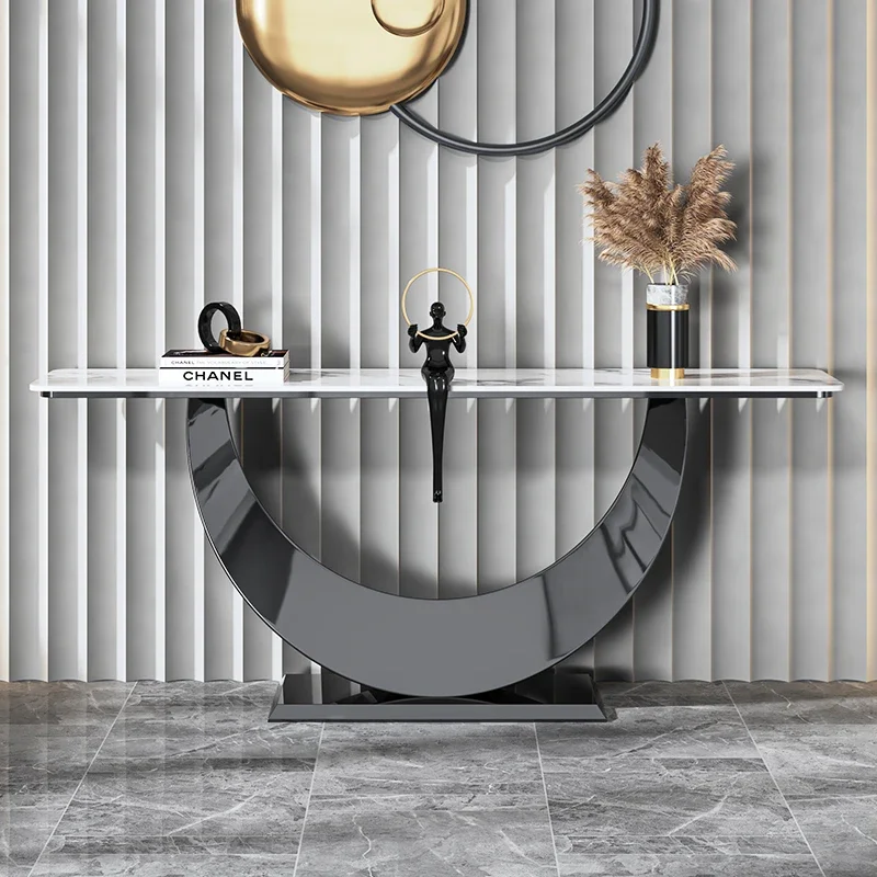 Moderne Eenvoudige High-End Corridor Strip Case Italiaanse Rotsplaat Toegangstafel