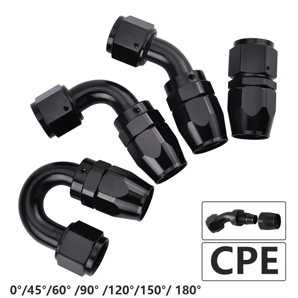 

Car Modification Parts Water Cooled Oil cooled Joint Aluminum Alloy Oil Pipe Joint 0-180 Degree Detachable AN4-AN20