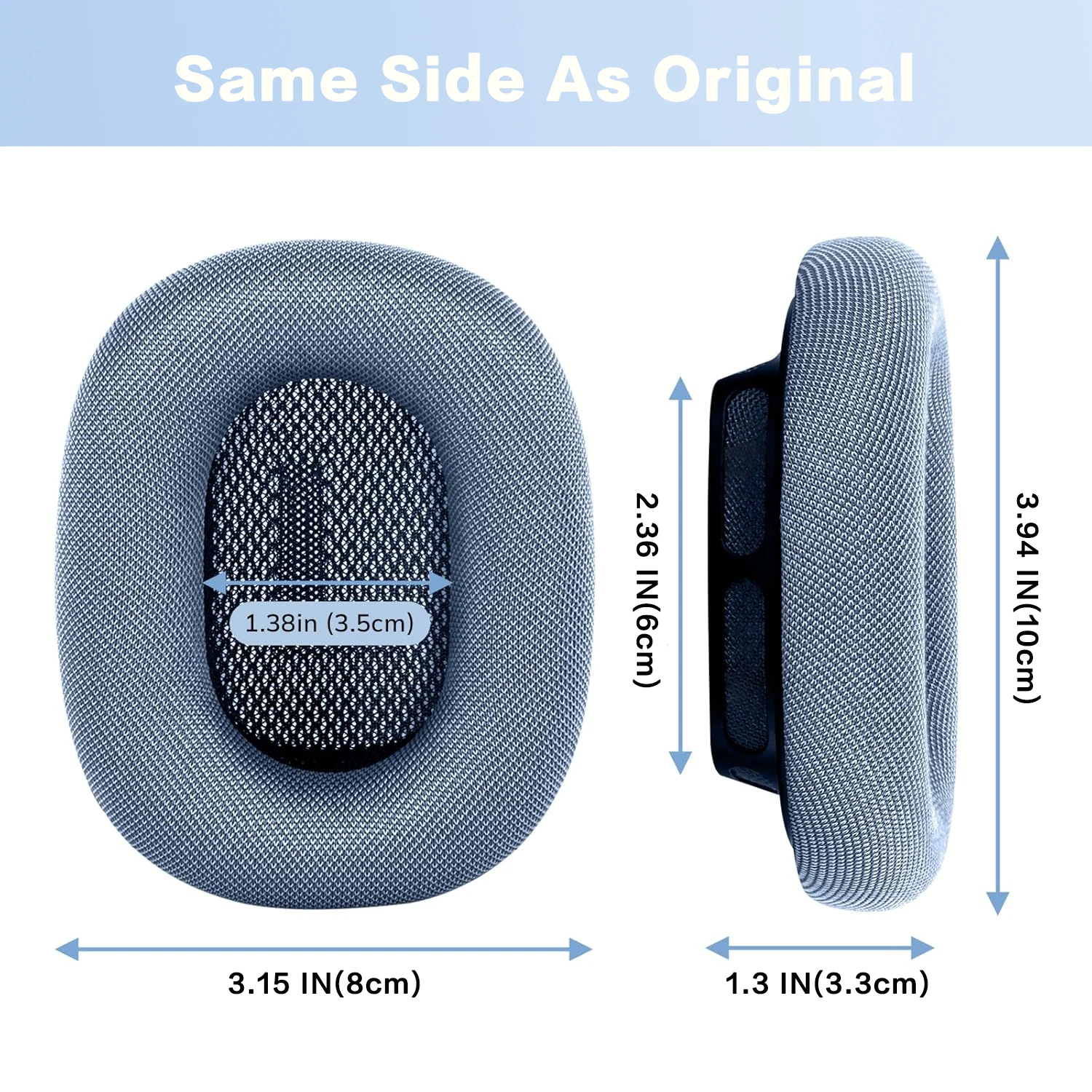 Compatible for AirPods Max Upgraded Ear Pads, Replacement Earpads ,Mesh Fabric Ear Pads Cover with Memory Foam and Magnet
