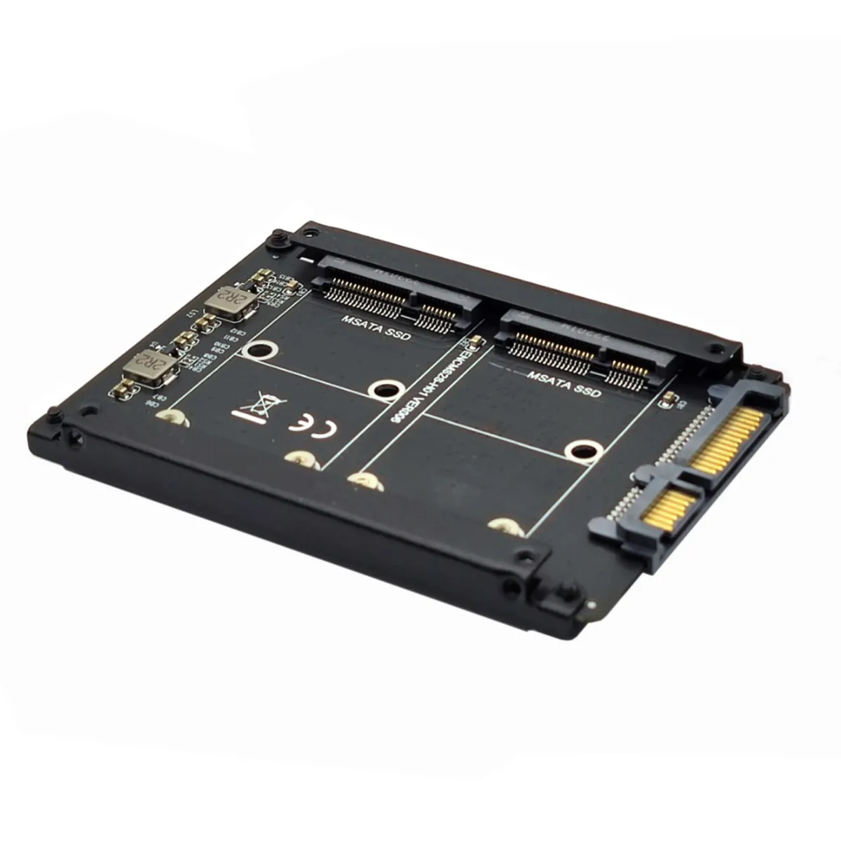 

2.5inch SATA to Dual MSATA Mini-SATA SSD Card JBOD Raid0 Span Bridge Combo HDD Disk Drive Enclosure