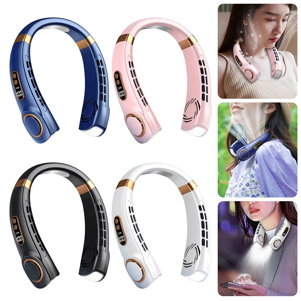 1800 mAh USB wiszący wentylator wentylatora Przenośna bez pęknięcia mini ładowna wyciszona wyświetlacz cyfrowy LED 5