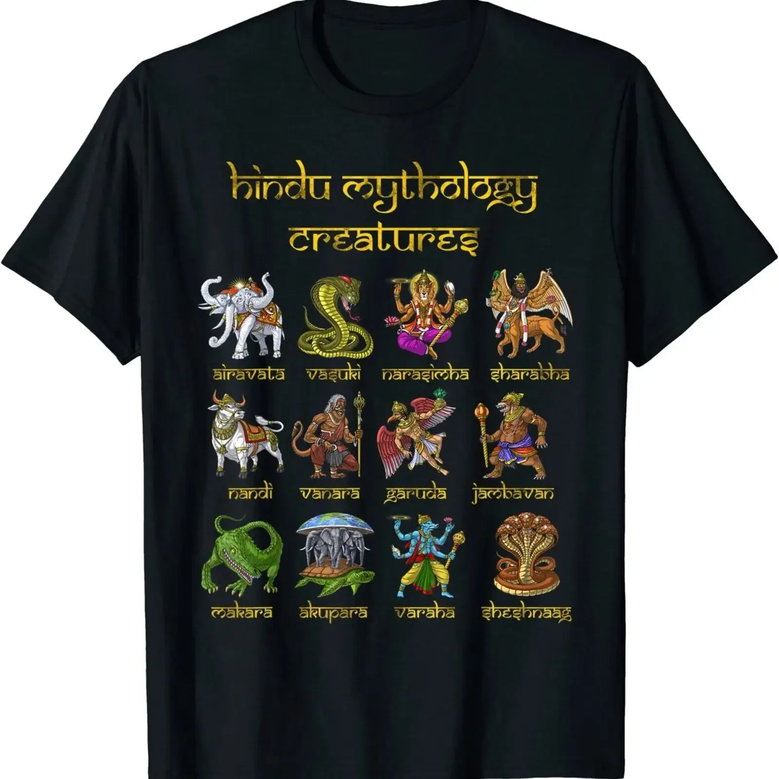NEUES LIMITIERTES T-Shirt mit Hindu-Mythologie-Göttern und Hinduismus-Design, tolles Vintage-T-Shirt, gewaschene Designerkleidung, lässig, atmungsaktiv, vielseitig, weich