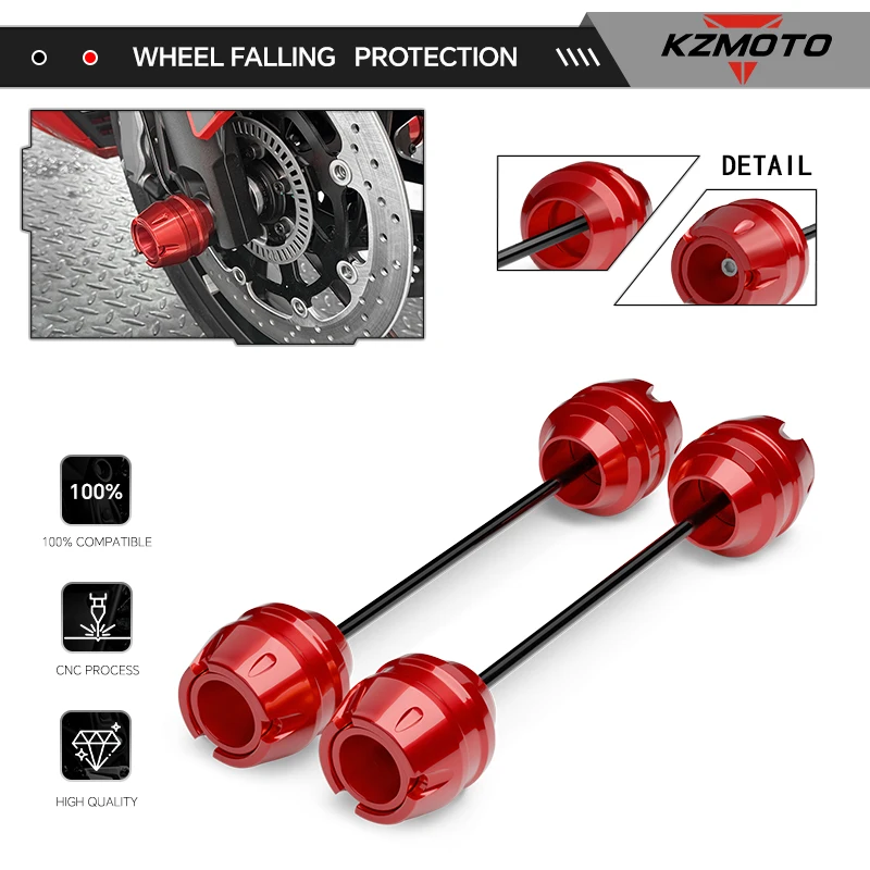 

Защита колес для ninja650 2006-2015 ninja400 2013-2016, ползунки для защиты передней и задней оси колеса, защитная накладка для падения NINJA