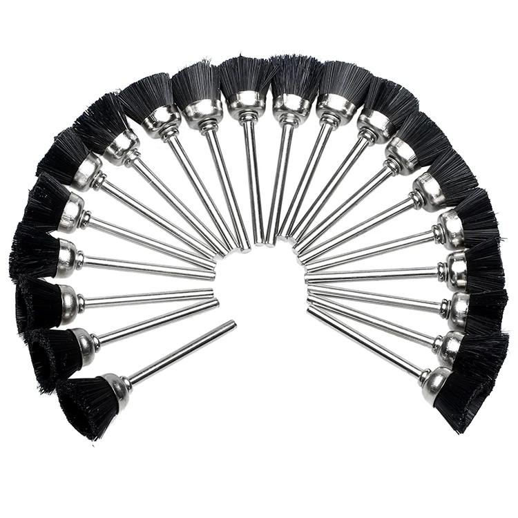 20 قطعة 15 مللي متر كأس جلخ تلميع فرشاة أداة جلخ طحن عجلات ل أدوات الحفر الخشن فرشاة دريمل اكسسوارات 3 مللي متر عرقوب