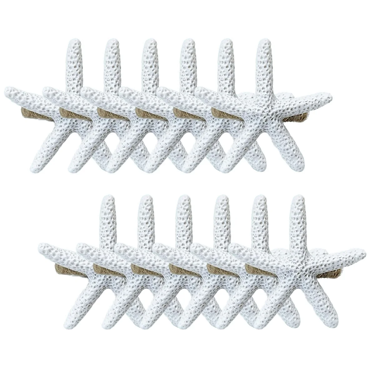 Starfish Napkin Rings Set of 12 Sea Star Napkin Rings Bulk for Beach Dinning Table Decoration,Napkin Ring