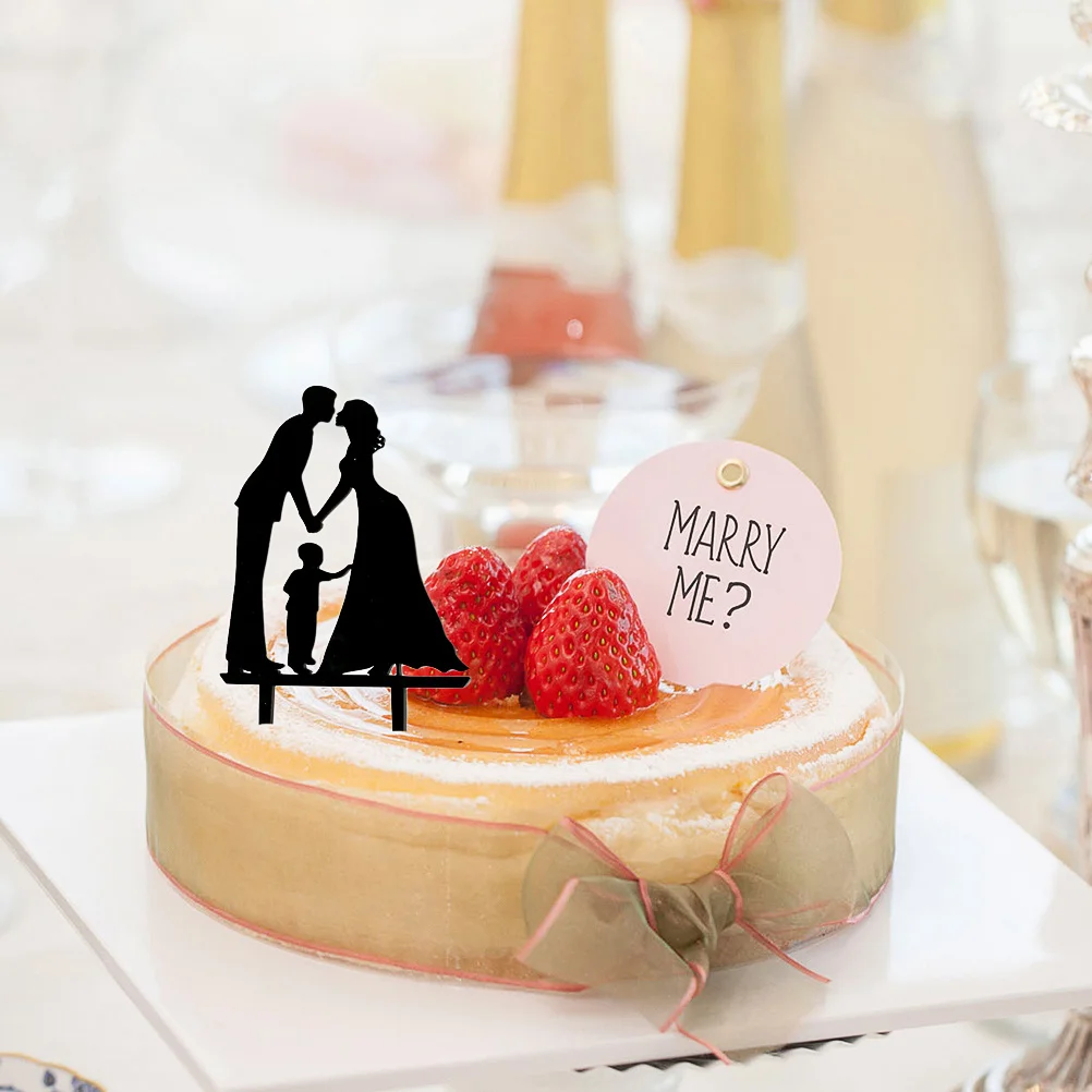

2Pcs Wedding Cake Toppers Bride Groom Acrylic Cupcake Decorations Romantic Party Picks for Anniversary Dessert Supplies