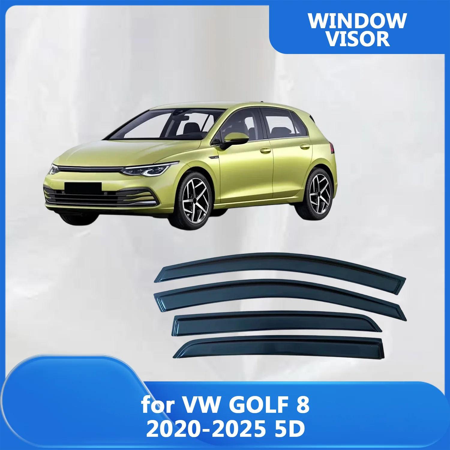 

Window Visor for VW GOLF 8 2020-2025 5DOOR Wind Deflectors Rain Guards Door Visor Vent Shades