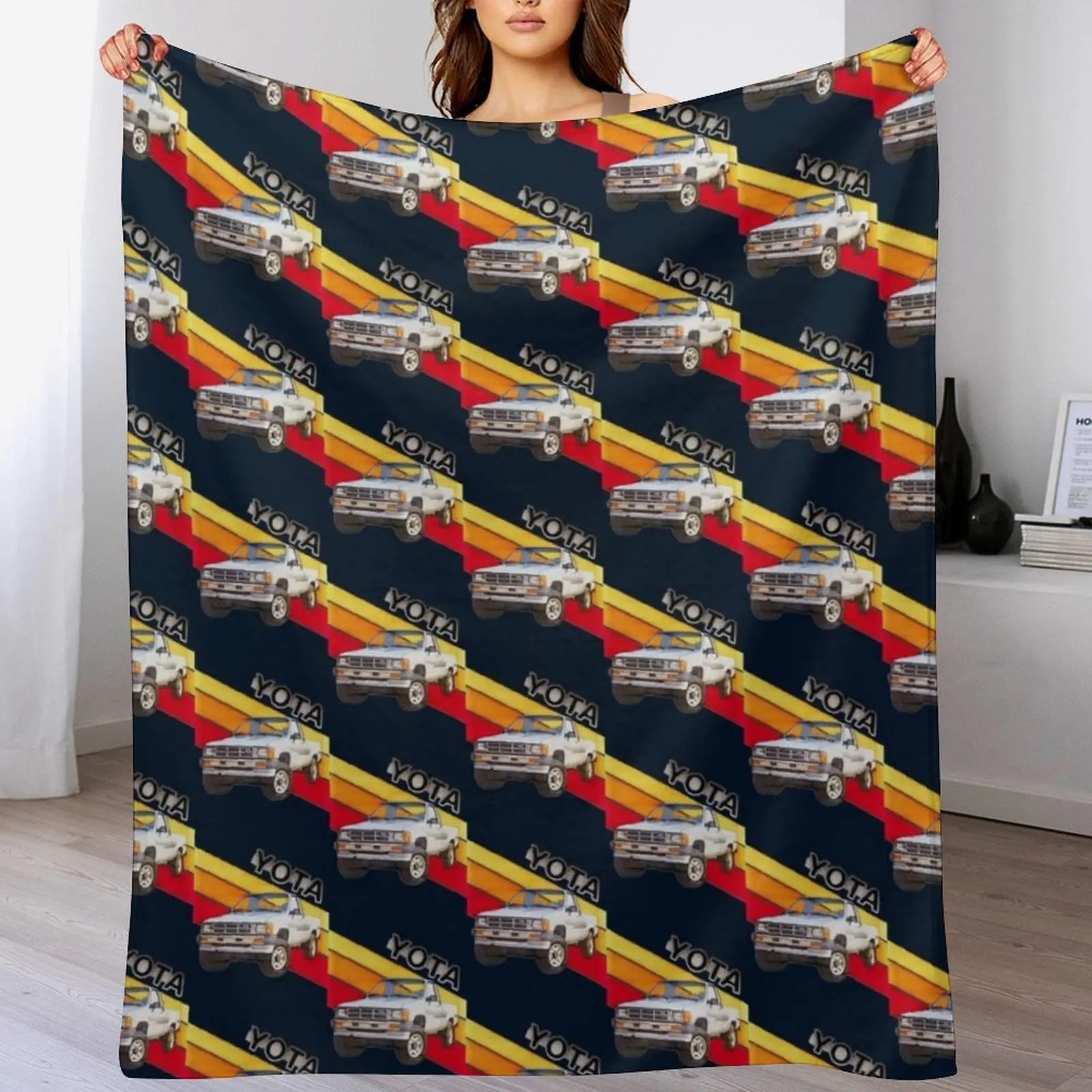 

Retro Yota Pickup 2nd gen sketch graphic Throw Blanket Retros Quilt Summer Camping Blankets