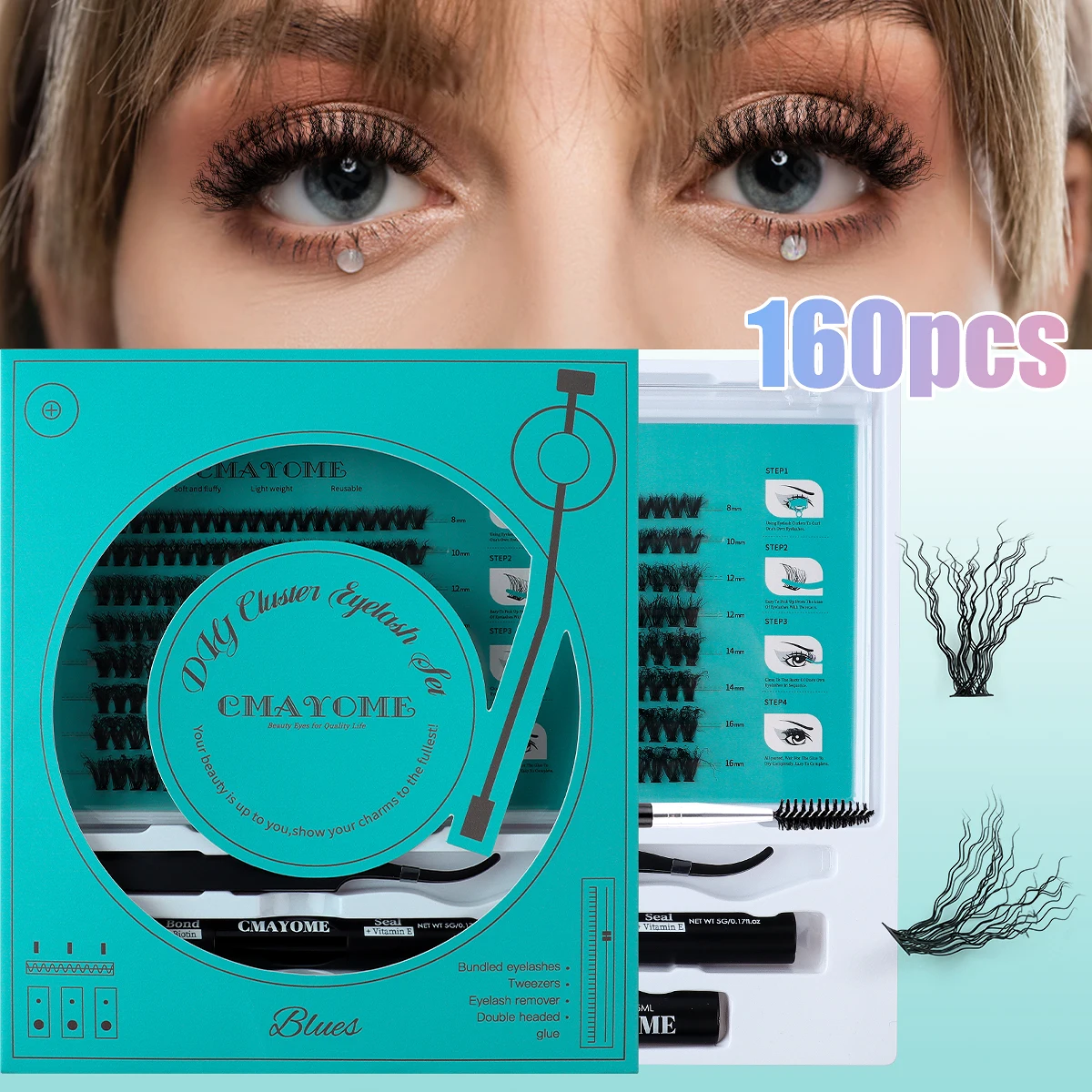 3D Eyelash Cluster Extensions Soft Long Segmented False Eyelashes for Beauty Blogger Makeup Supplies