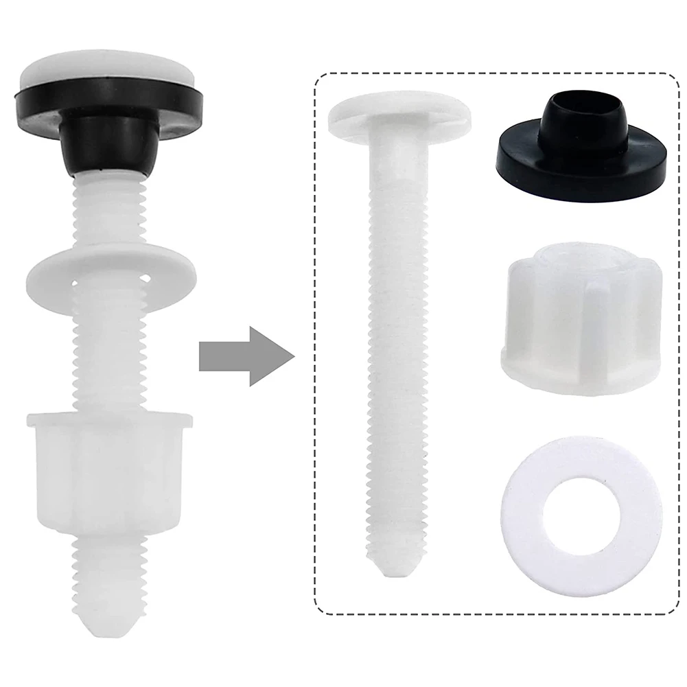 

2 Pack Plastic Toilet Hinge Close Coupling Bolts And Nuts With Washers Toilet Seat Bolts Toilet Installation Accessories