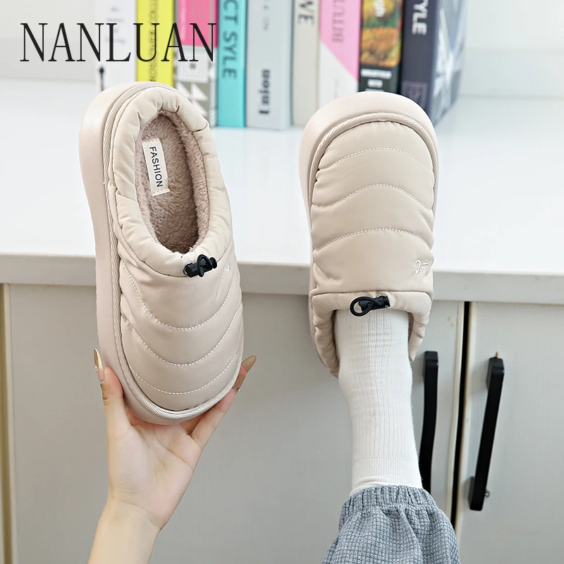 

2024 Boutique Winter Women's Slippers Solid Color Non-slip Hot Selling Women's Shoes High Quality Warm Outdoor Casual Slippers