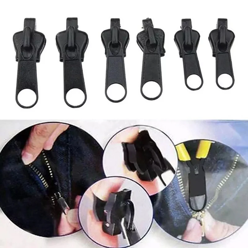 6Pcs Instant Zipper Universal Instant Fix Zipper Repair Kit Replacement Zip