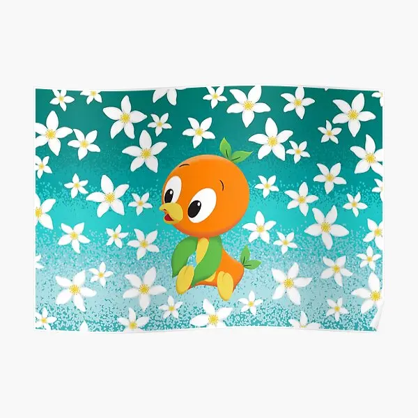 Little Orange Bird Blossoms  Poster Room Funny Modern Mural Print Wall Painting Vintage Art Picture Decor Decoration No Frame