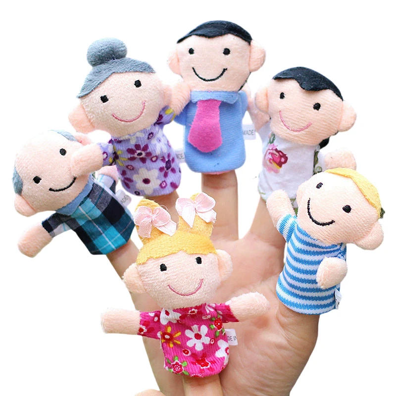 Baby Finger Puppet Plush Toy Cartoon Family Members Role Play Tell Story Cloth Doll Educational Toys for Children Kids TMZ