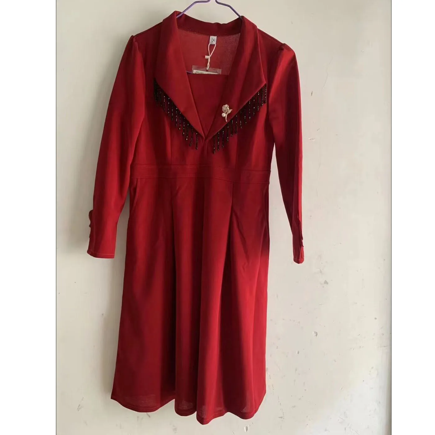 High End Nep Tweedelige Jurk Lente Herfst Nieuwe Chinese Stijl Trouwjurk Mode Elegante Vrouwelijke Lange Jurk vestidos 4XL