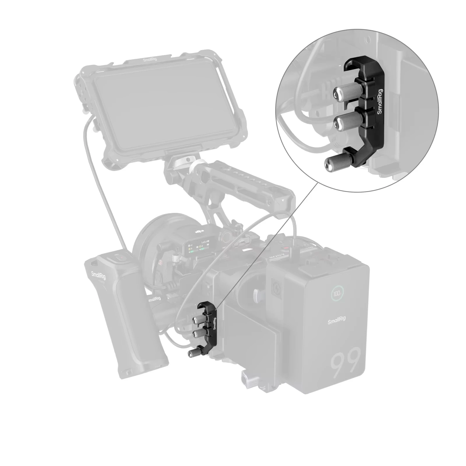SmallRig Camera Cable Clamp for Cages for Sony FX2 USB-C & MULTIAluminum Dual-Clamp Design Ensure Stable Data Transmission -5592