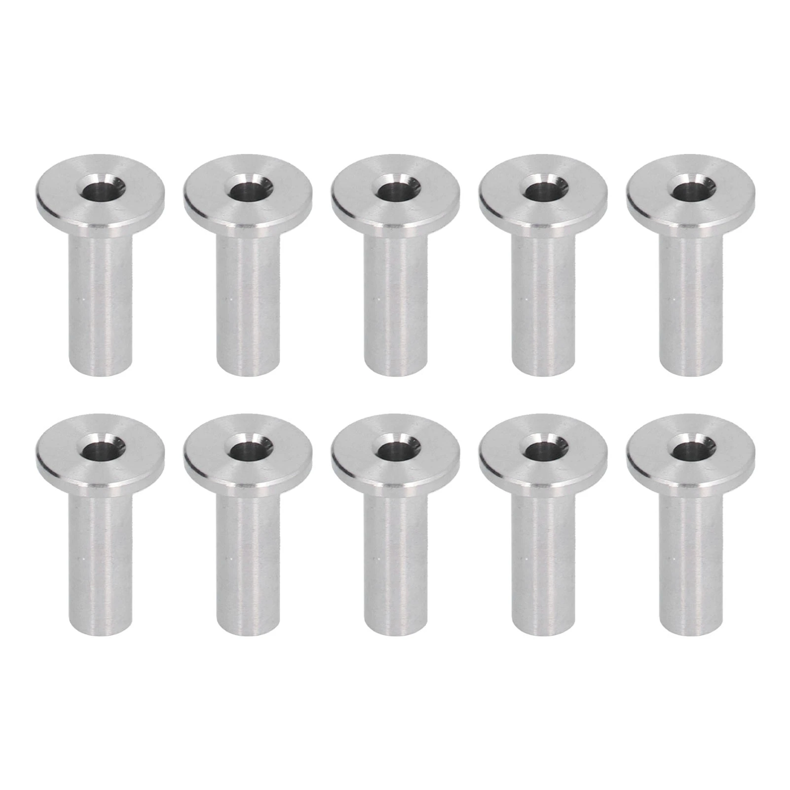 10Pcs Stainless Steel Protector Sleeves High Tensile Strength Anti Fatigue Weatherproof Cable Railing Protector Sleeves1/8