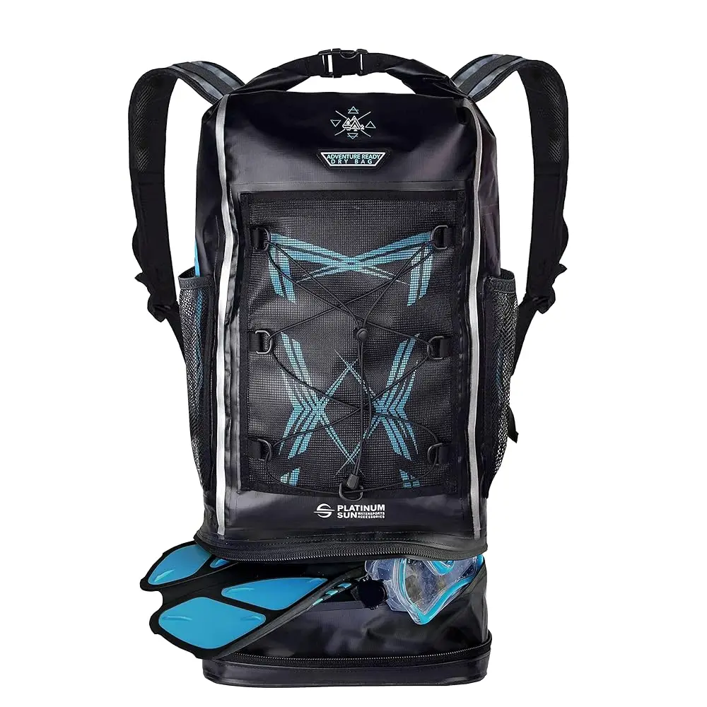 

Dry Bag Backpa Waterproof 40L Heavy Duty Roll-Top Beach Bag With Compartment For Dirty Stuff For Travel, Hiking, Boating
