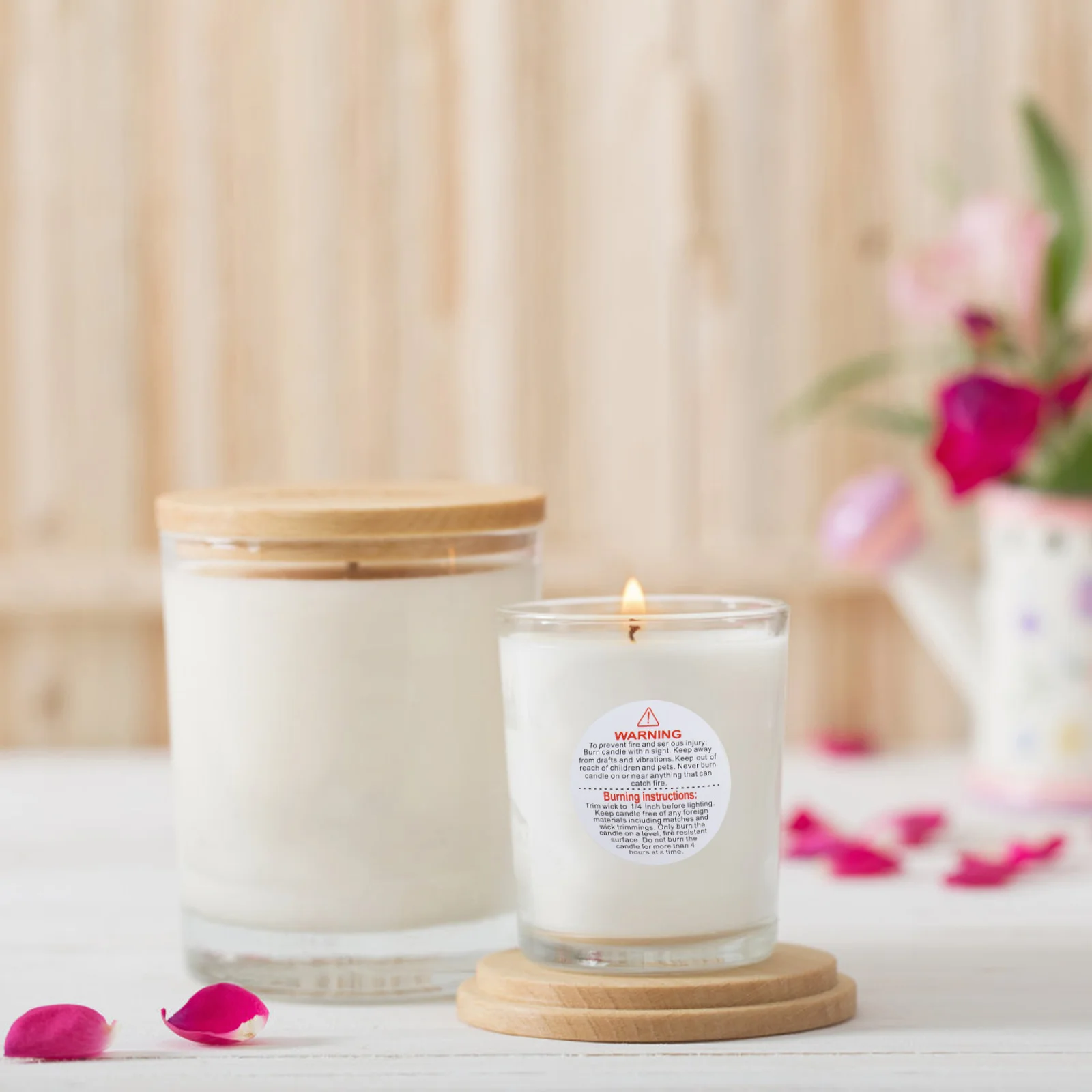 

Safety Label Adhesive Decal Warning Wax Melt Labels Candles Sticker Flashing