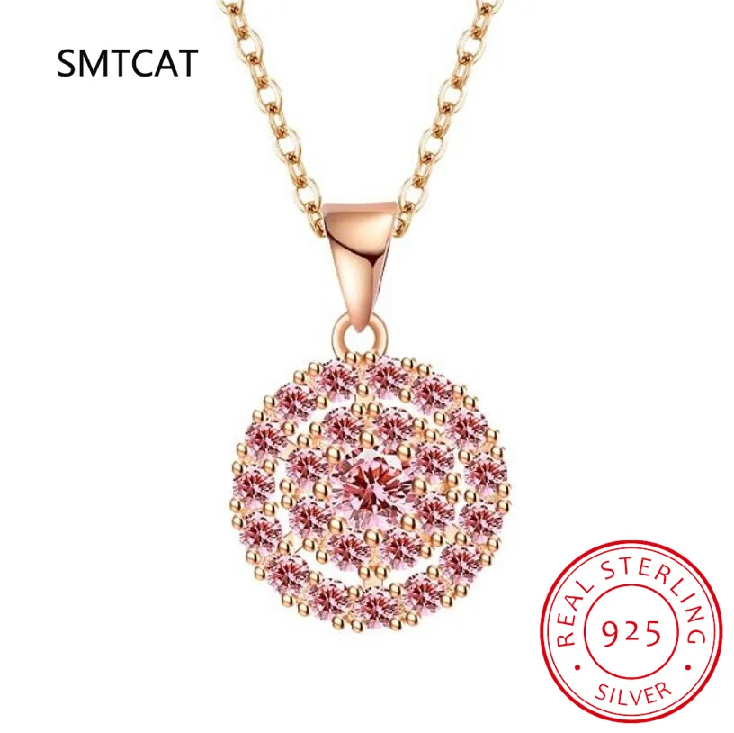 1.4CT D Color Double Circle Moissanite Necklace Pendant For Women GRA Certified S925 Silver Neck Chain Luxury Jewelry Gift