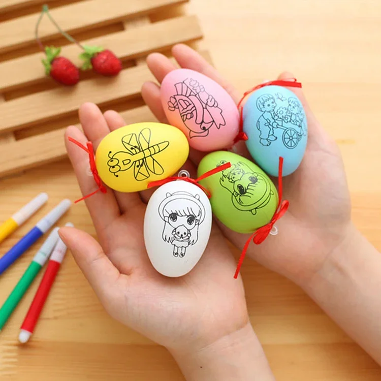 

6-12PCS DIY Creative Cartoon Cute Painting Coloring Egg Toy Prize Birthday Party Favors back to school Gift Bag Pitana Filler