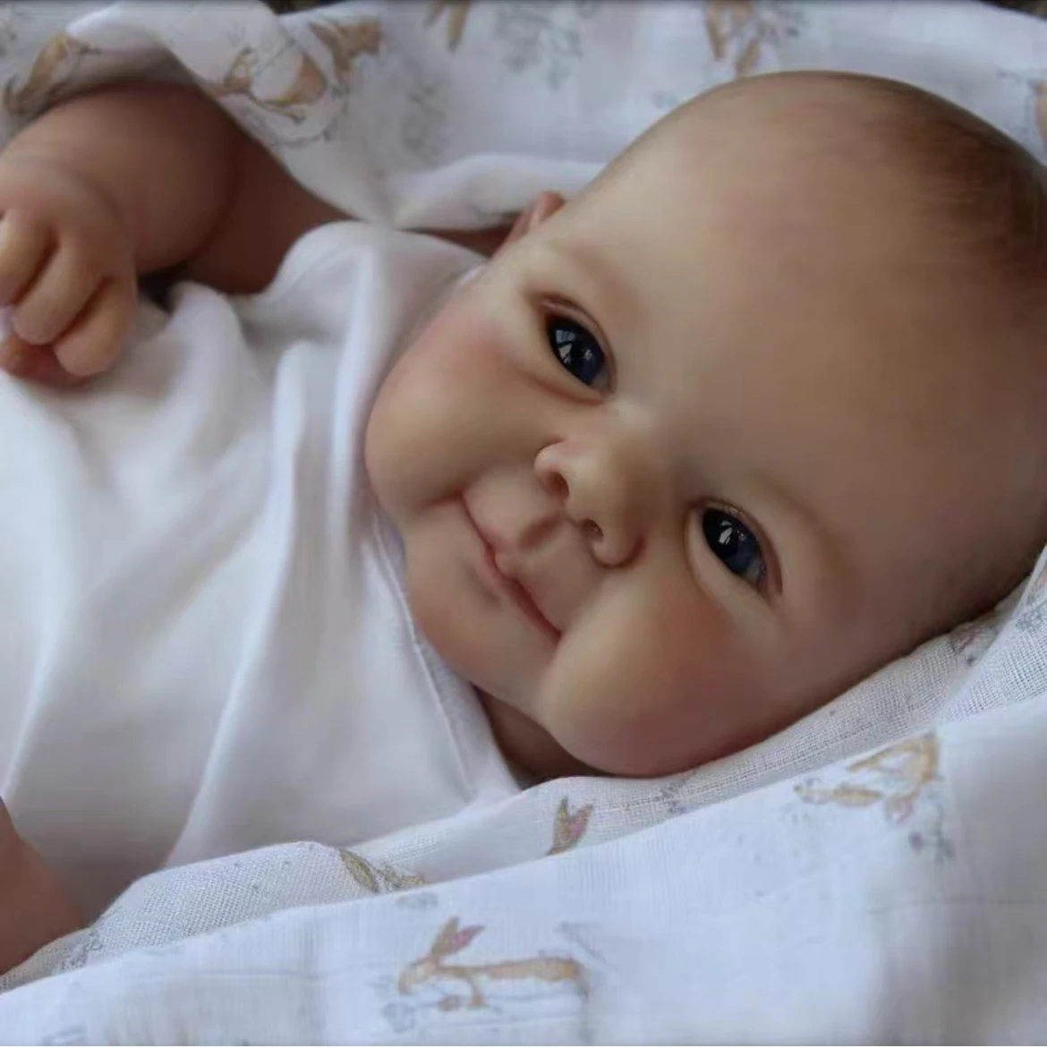Muñeca bebé Reborn de práctica para primera mamá de 19 pulgadas, vinilo seguro FDA, ojos abiertos interactivos, cuerpo suave, Kit de inicio para el cuidado del recién nacido