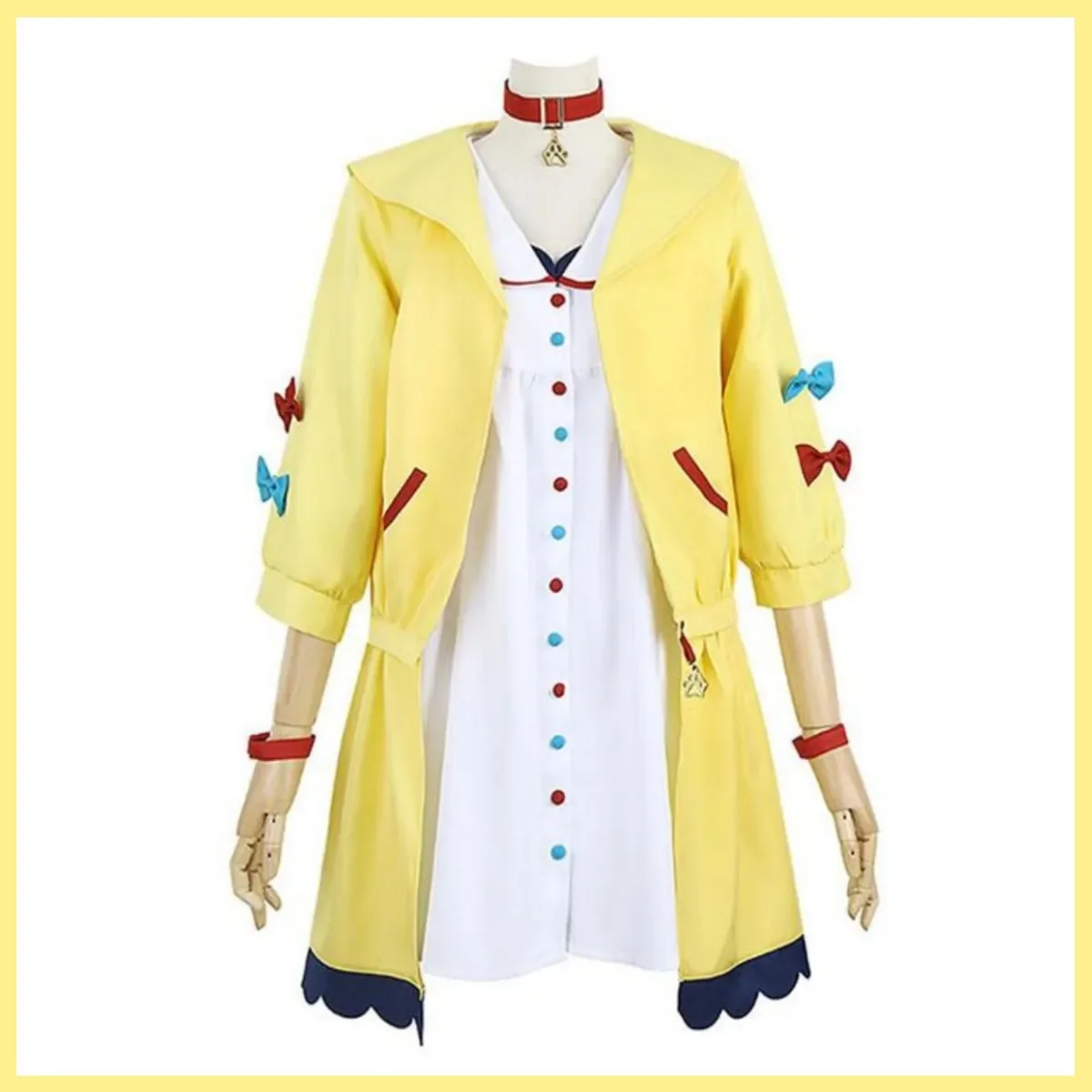 Anime Virtual YouTuber Inugami Korone Doggo Cosplay Costume Yellow Coat Dress Wig Shoes Woman Sexy Lovely Daily Party Suit