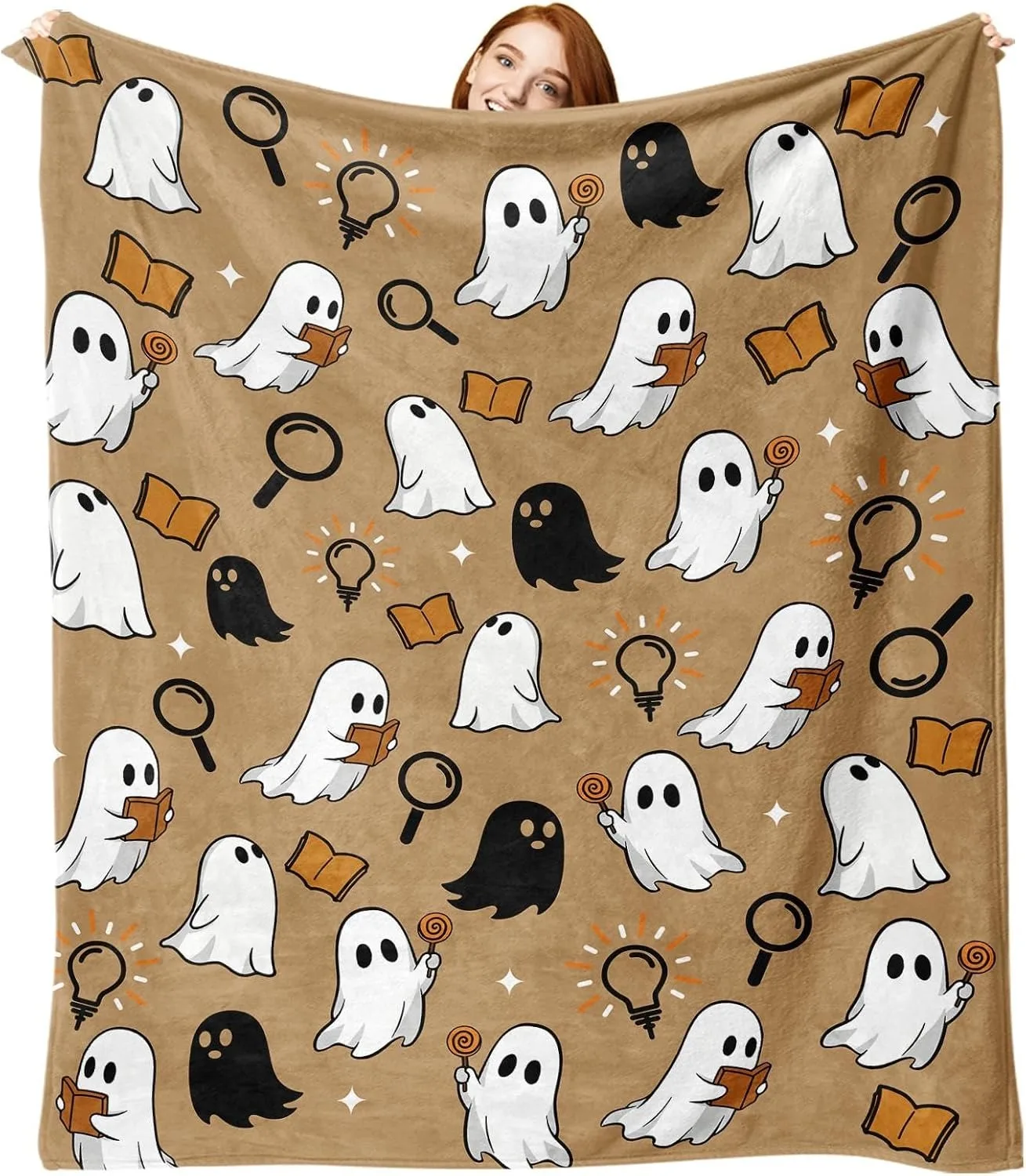 1pc Cute ghost pumkin skull bat blanket gift halloween x-mas flannel Blankets for girls boys festival deco gifts four season use