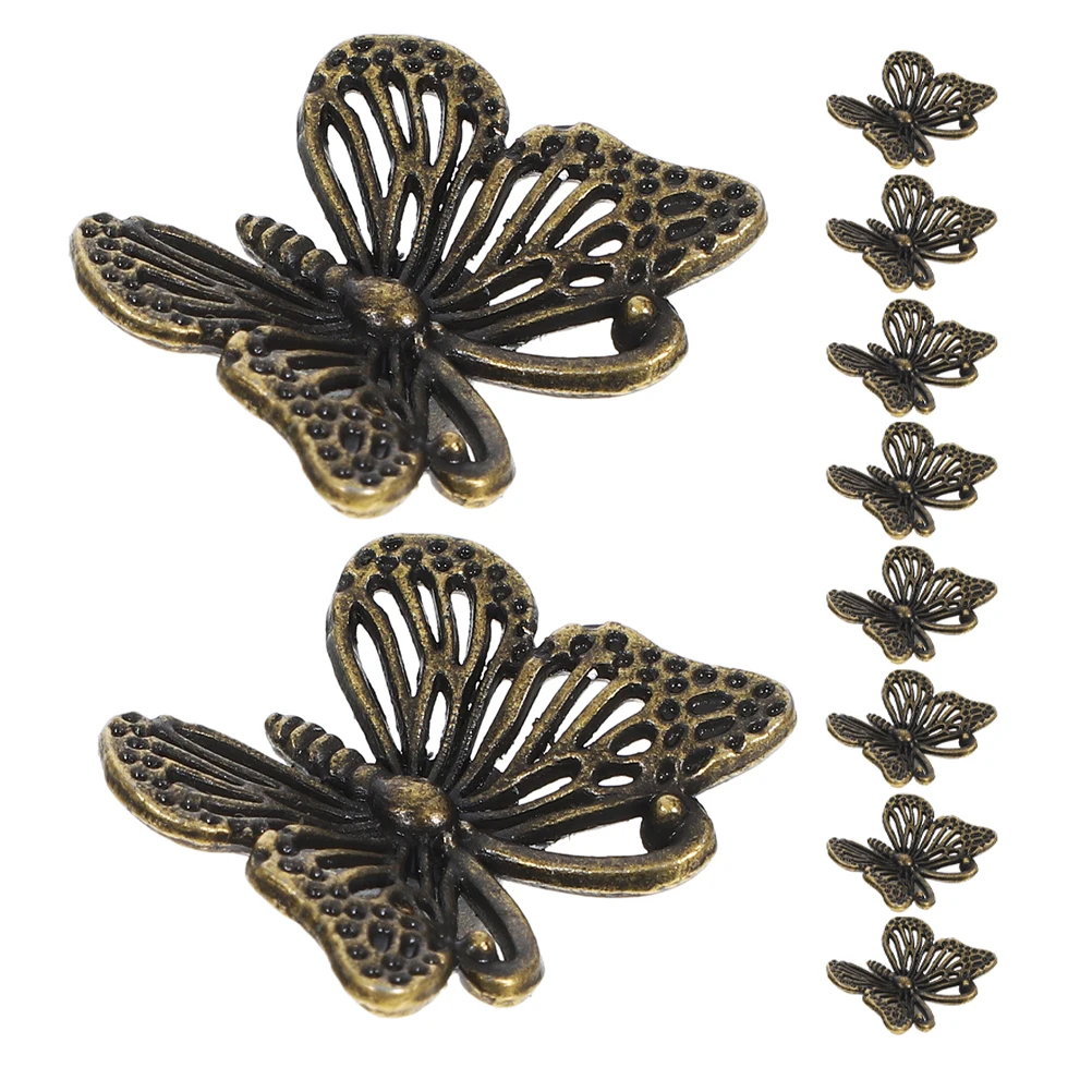 

12 Pcs Retro Handle Drawer Butterfly Pulls Handles Cupboard Dresser Cupboards Knobs Cabinet Zinc Alloy Shape