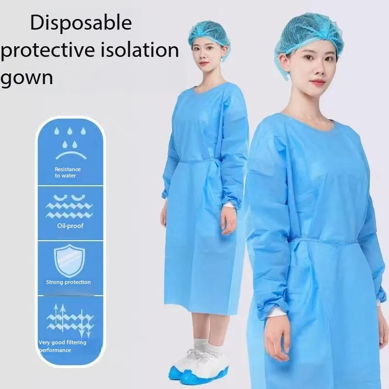 

10 pieces of disposable non-woven isolation gowns, protective workwear, waterproof, droplet-proof isolation suits