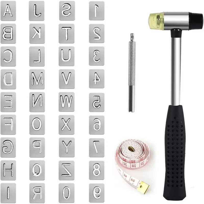 

2025 Trend Leather Letter Stamp Tool Kit- 32 Pieces In Metal With 32 Patterns For DIY Crafting Projects Leathercraft