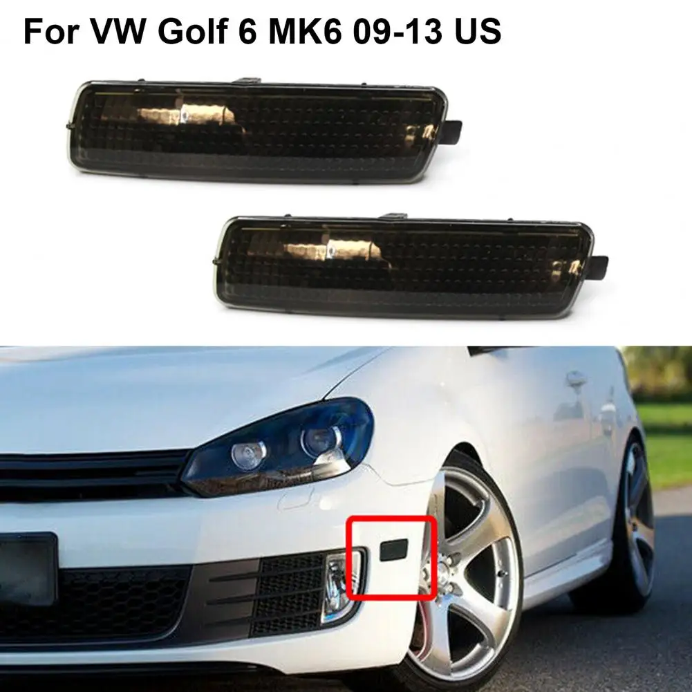 2Pcs Practical Front Bumper Repeater Turn Signal Cover 5K0945071 5K0945072 ABS Side Marker Lamp Housing