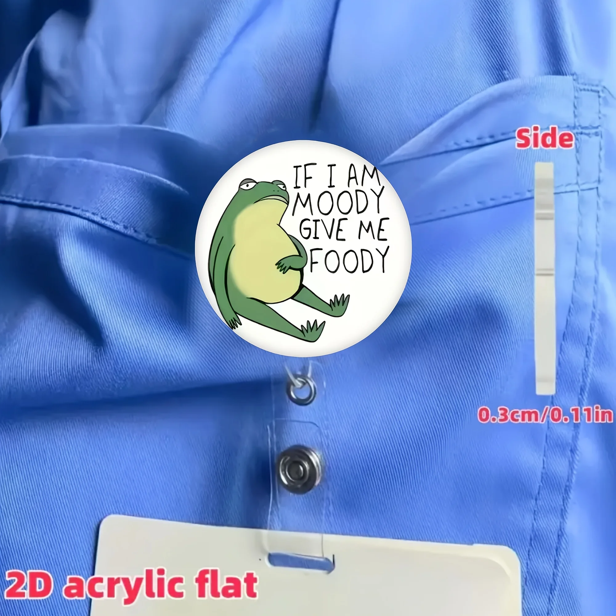 قطعة واحدة من مشبك شارة قابل للسحب، أكريليك ثنائي الأبعاد مع سلك نايلون متين، مناسب لعمال المكاتب والممرضات #2