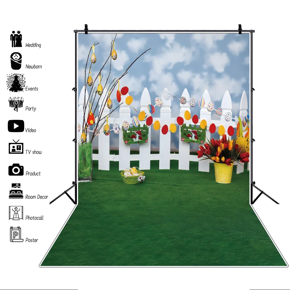 عيد الفصح سعيد التصوير خلفية الربيع الزهور الخضراء الحديقة الملونة البيض الأطفال صورة حفلة صور خلفية ملصق