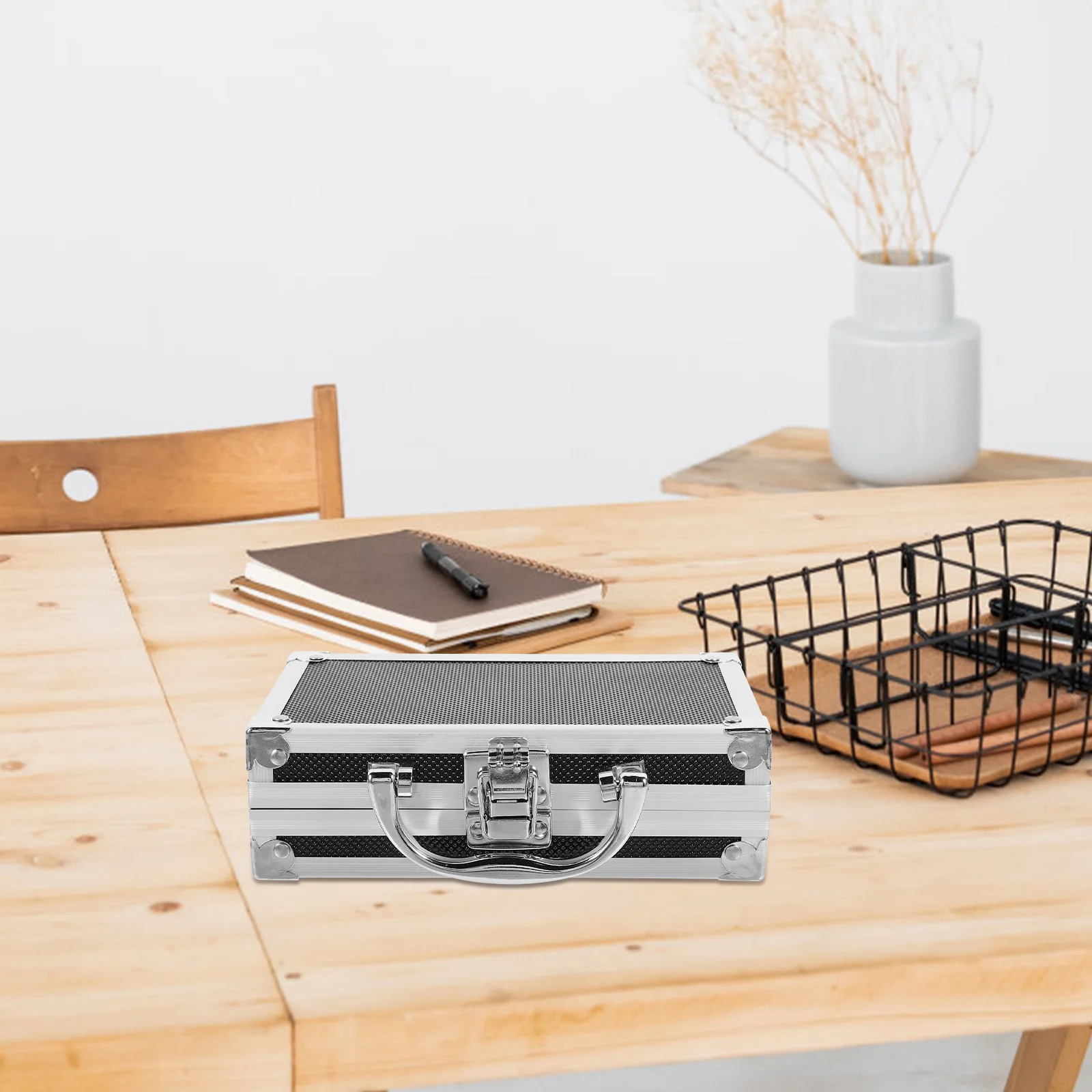 

1Pcs Sturdy Aluminum Alloy Tool Storage Box Portable Organizer for Travel Tools and Small Items