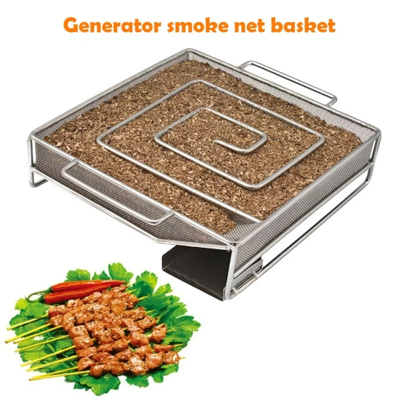 Cold Smoke Generator BBQ Accessories Steel Barbecue Grill Cooking Tool Smoker Salmon Bacon Fish Mini Apple Wood Chip Smoking Box