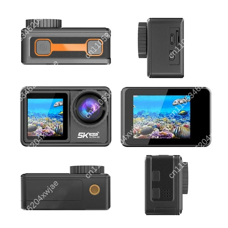 5K Action Camera with EIS Stabilization Waterproof Design for Helmet Sports Recording