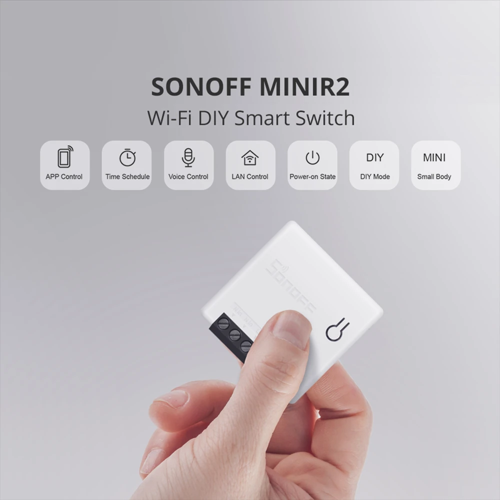 SONOFF MINIR2 Two Way Switch Mini Wifi Smart Home Swcith Wireless Remote Control Switch Works with eWelink Alexa Google Home