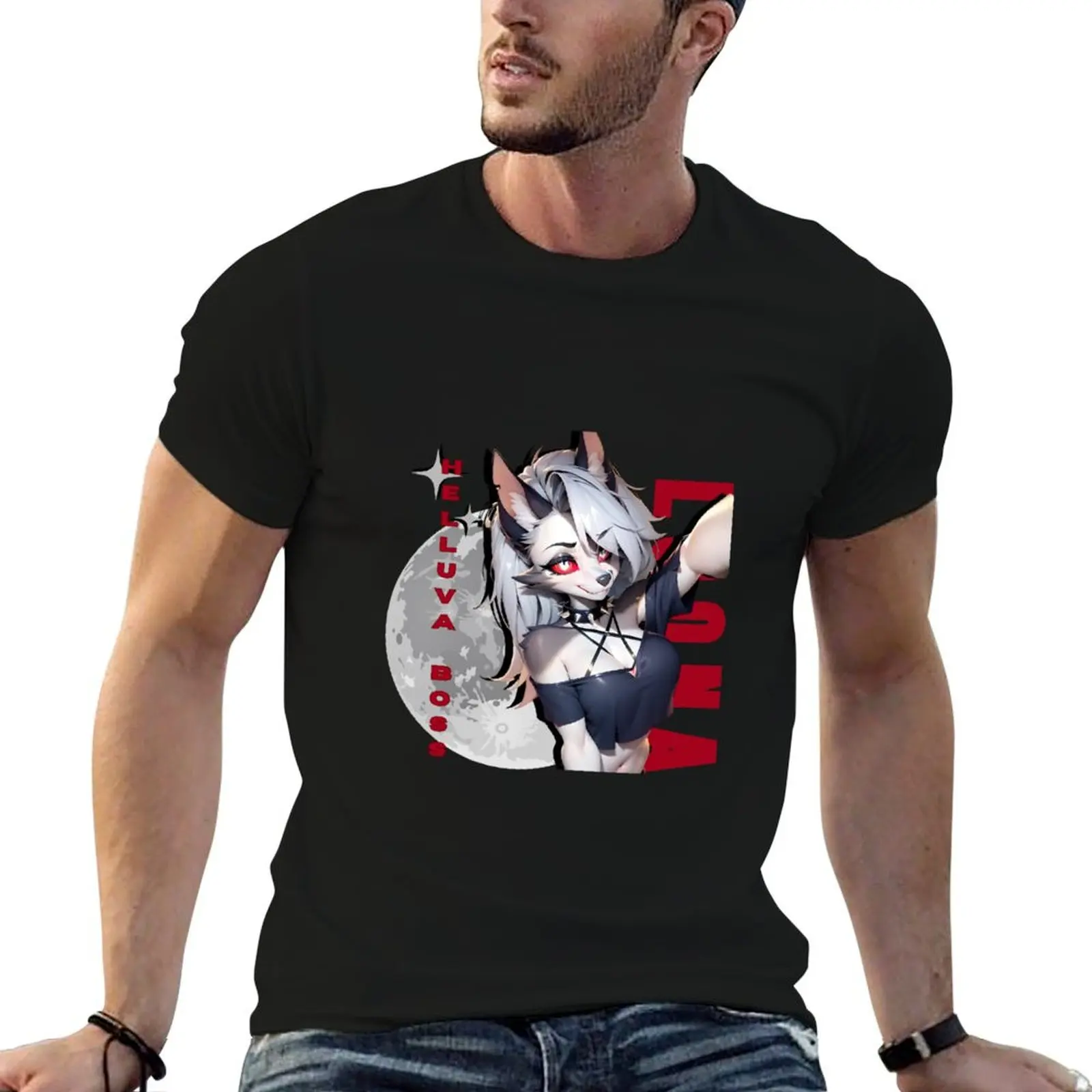 

helluva boss , loona , ,furry ,anime arth , anime version T-Shirt anime t shirts oversize t shirt man designer T-Shirt