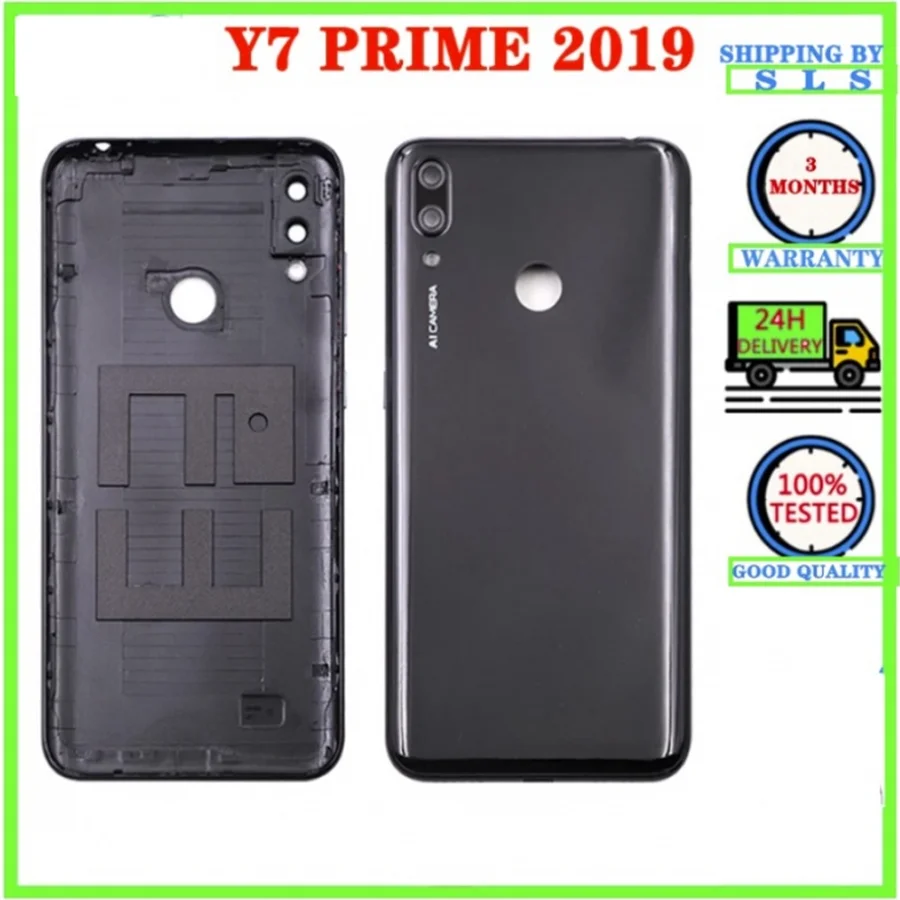 Back Cover Housing For Huawei Y7 prime Pro 2019 LCD Front frame+Battery Cover Back Door Case Housing With Camera Lens