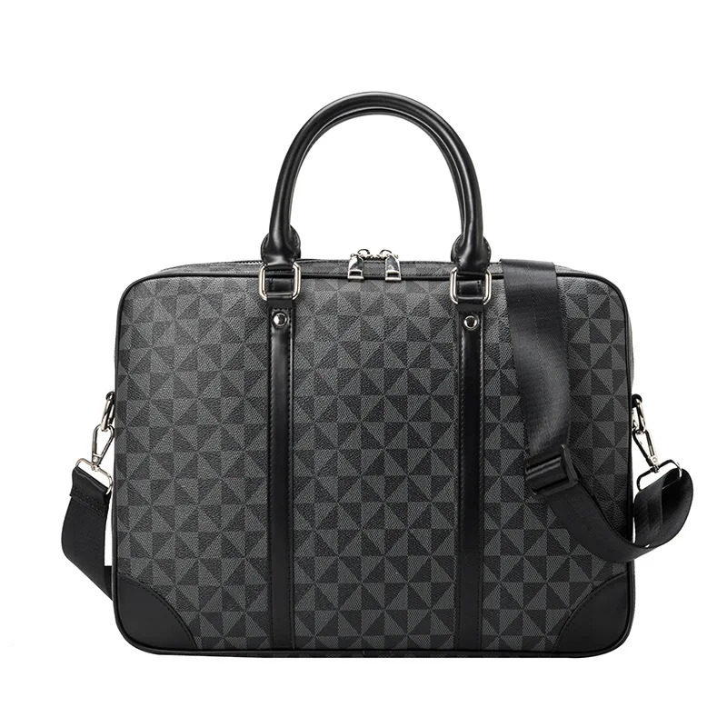 Moda xadrez design 14/16 Polegada bolsa para portátil para homens luxo geométrica xadrez multifuncional feminino pastas saco de escritório trabalho