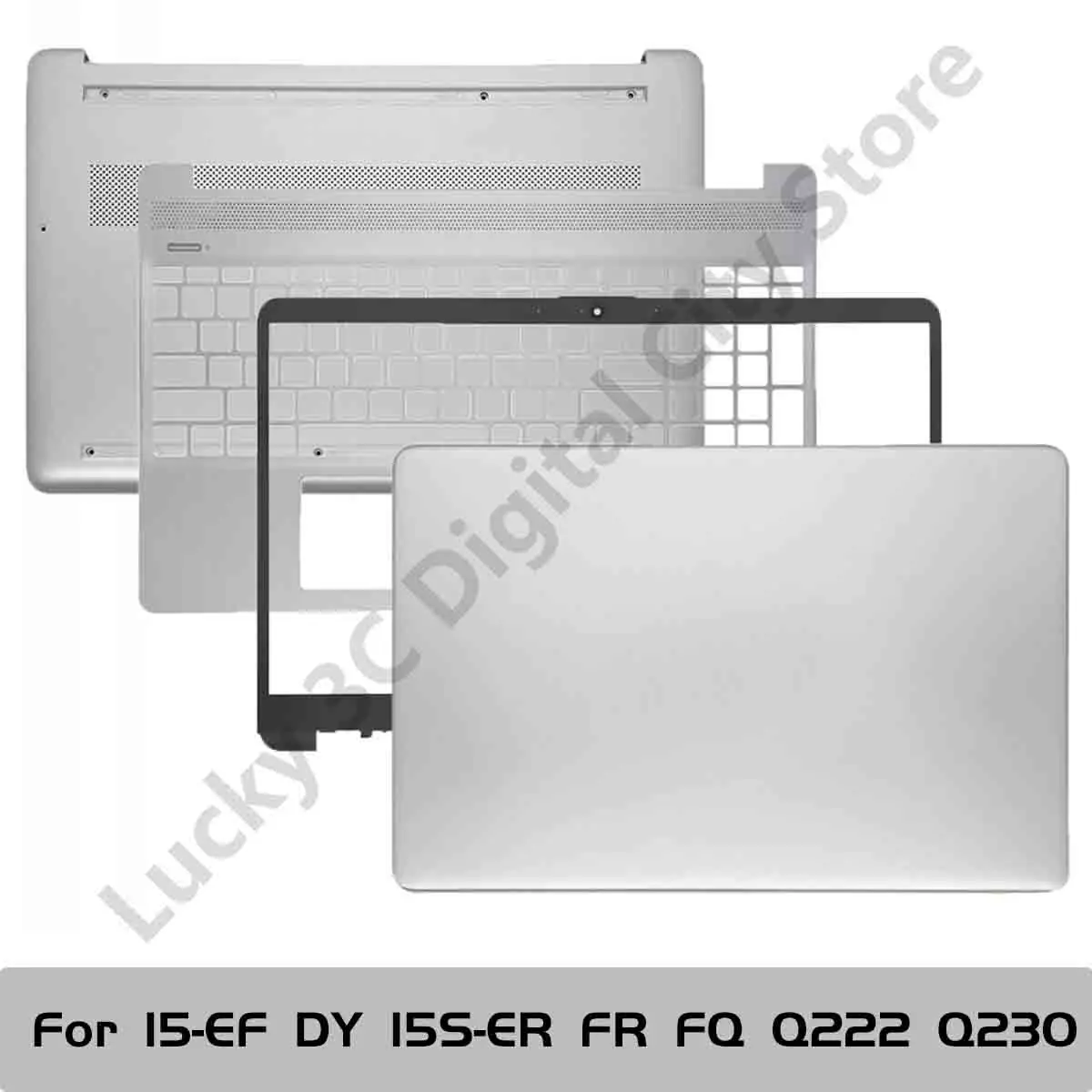 NEW Laptop Cover For 15-EF DY 15S-ER FR FQ Q222 Q230 Laptop LCD Back Cover Front Bezel Hinges Bottom Case Top Lid Silver