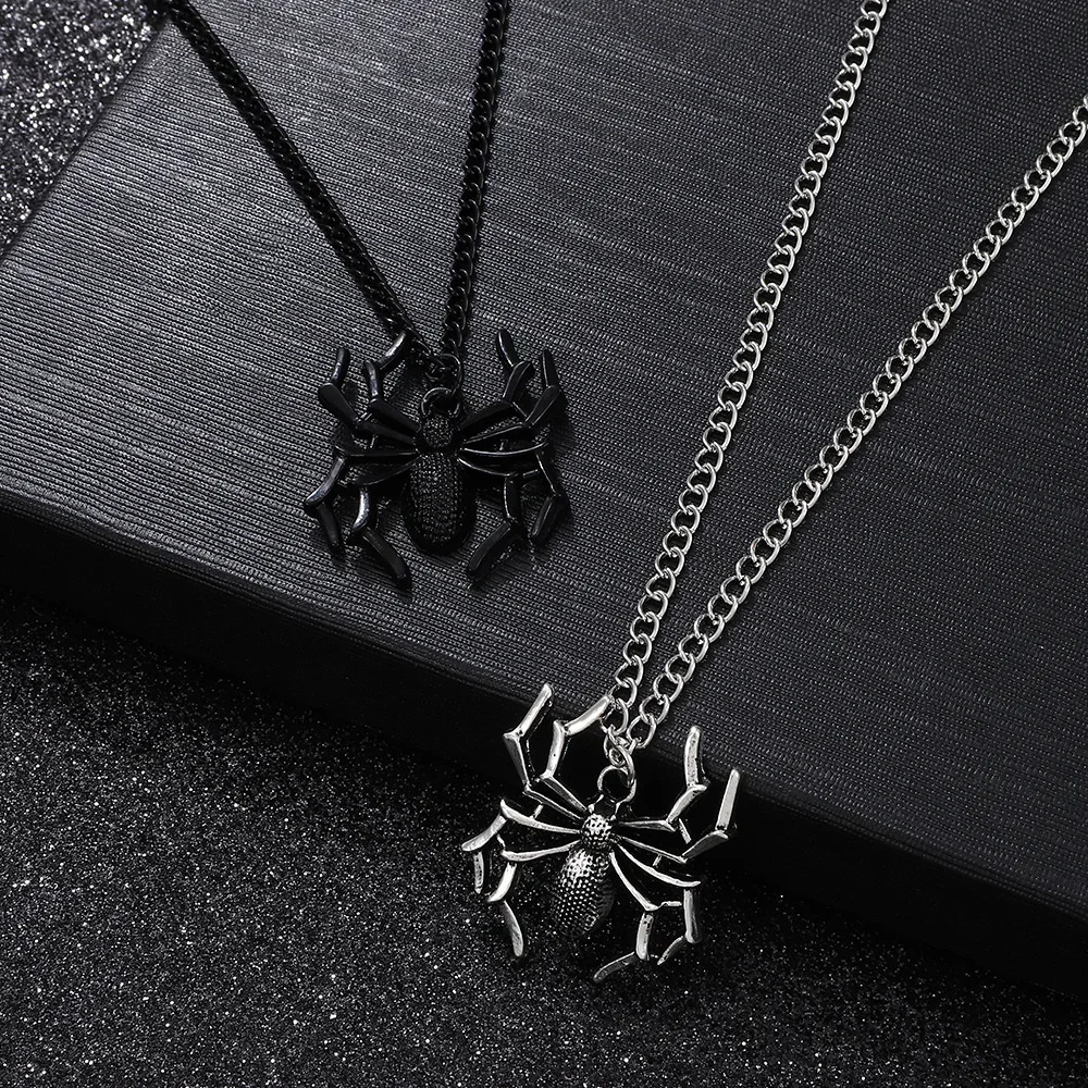 New Punk Spider Necklace for Women Men Vintage Simulated Insect Charm Street Style Choker Necklace DIY Jewelry Party Gifts 2024 image 2